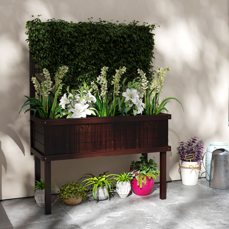 Hivvago Functional Wooden Garden Bed with Trellis image number 1