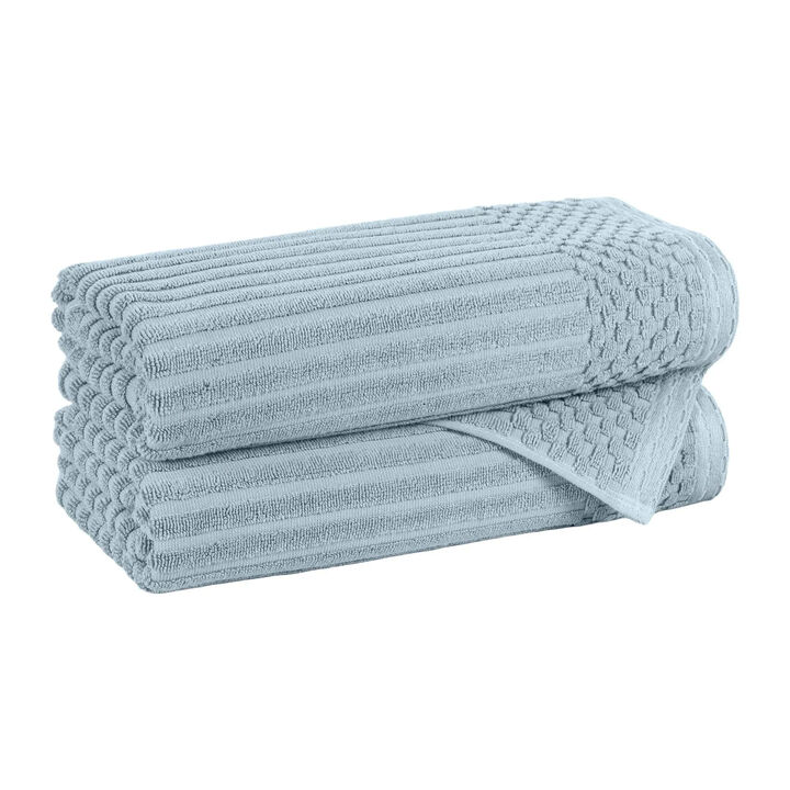 2-Piece Cotton Ribbed Bath Towel Set &ndash; Plush and Quick-Dry