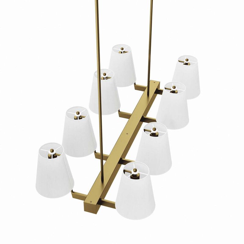 Modway Enthrall 8-Light Chandelier in White Satin Brass image number 4