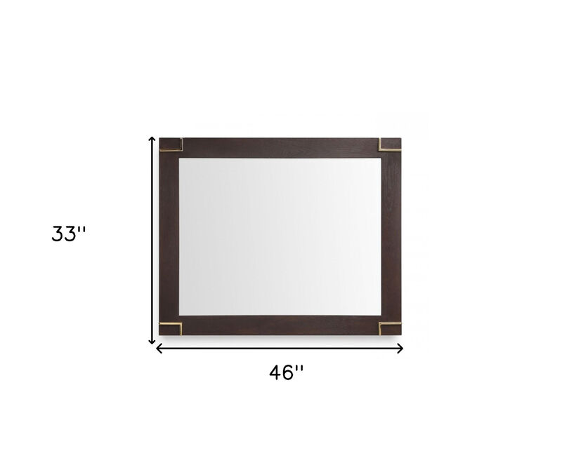 HomeRoots 33" Brown and Gold Wood Framed Accent Mirror image number 6