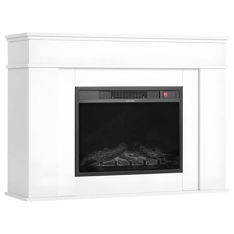 Electric Fireplace Stove 1500W with Adjustable Flames, Remote and Safety Protection-White image number 8