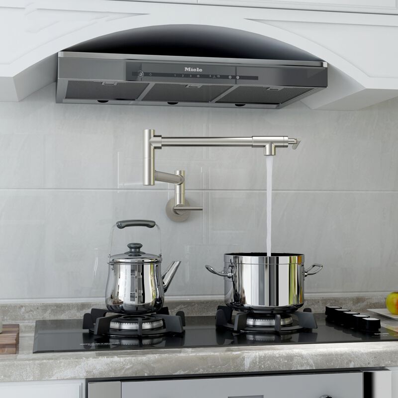 Mondawe Pot Filler Tap Foldable Kitchen Faucet Single Cold Sink Tap Rotate Folding Spout Brass Wall Mounted