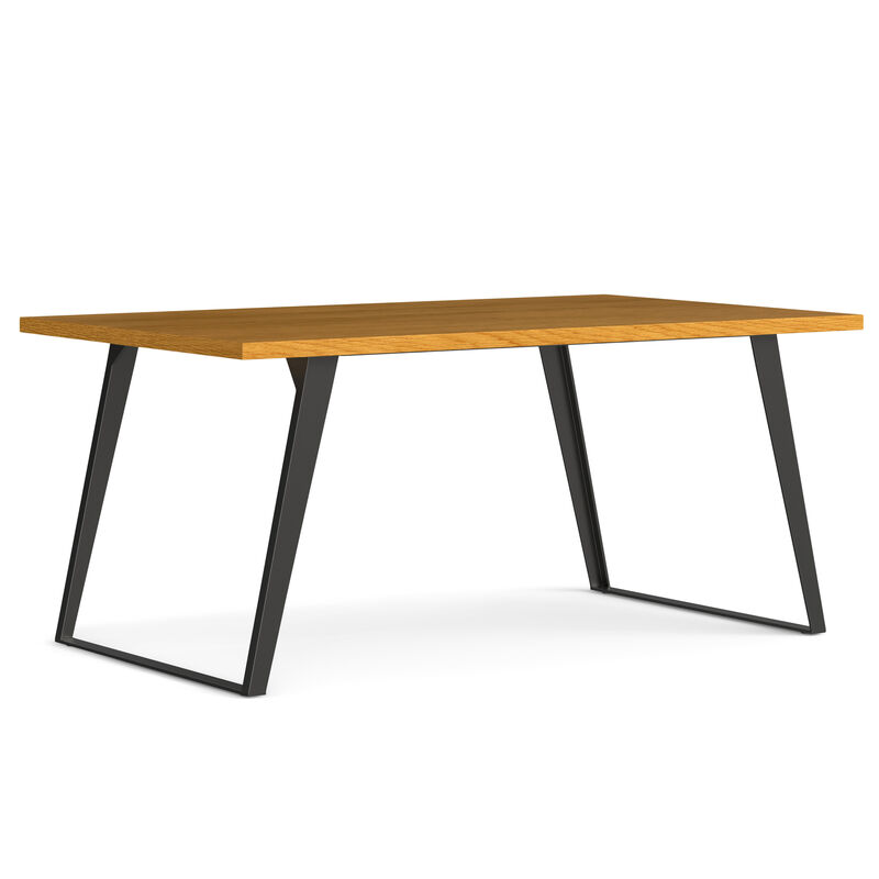 Lowry 66 inch x 40 inch Rectangle Modern Industrial Dining Table in Oak Veneer
