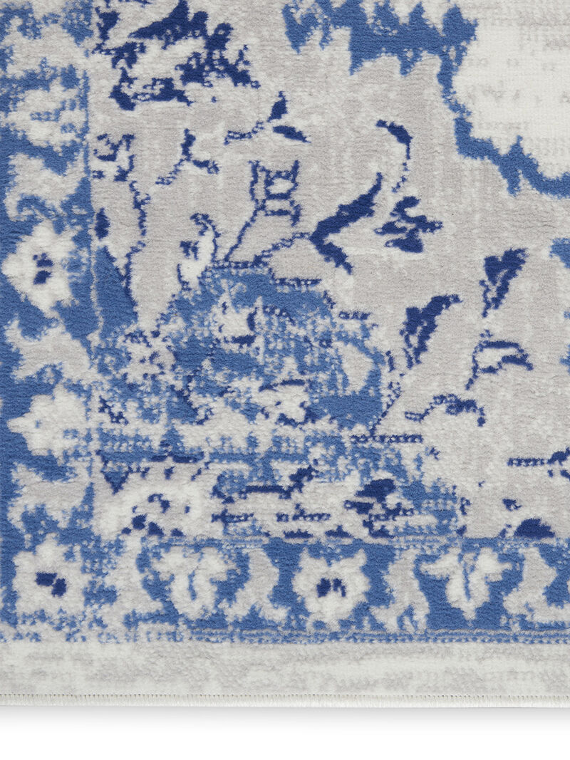 Whimsicle WHS14 Ivory/Blue 2' x 8' Rug image number 3