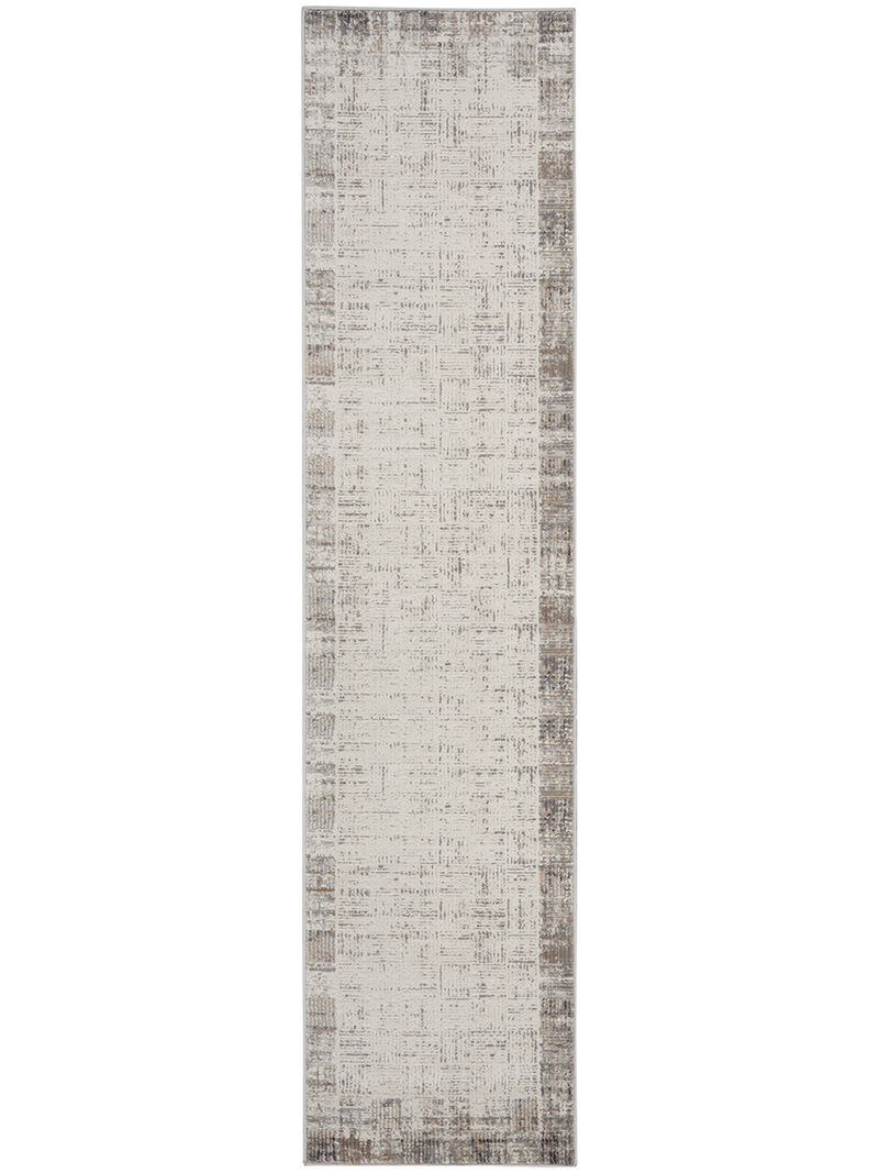 Elation ETN05 Ivory/Gray 2'2" x 18' Rug