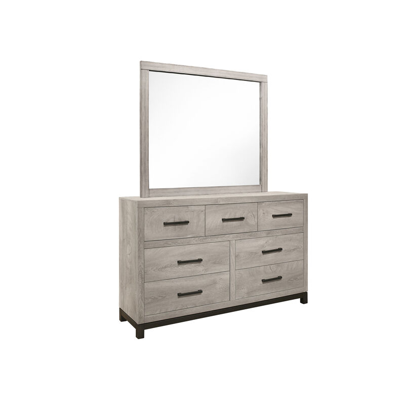 Zephyr 4 Pc Queen Size Bedroom Set, Light Gray, Brown, Modern Style image number 4