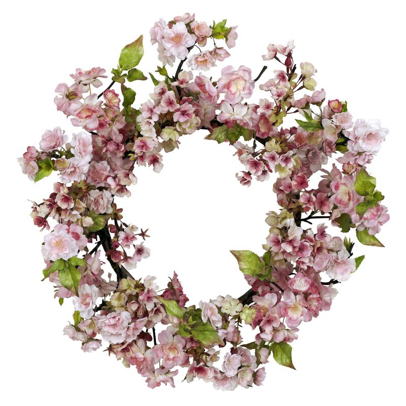 Hivvago 24" Cherry Blossom Wreath
