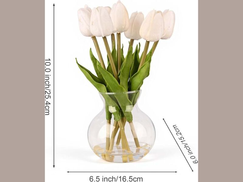 White Artificial Tulip Flower Stems Vase Filler Flowers Arrangement image number 2