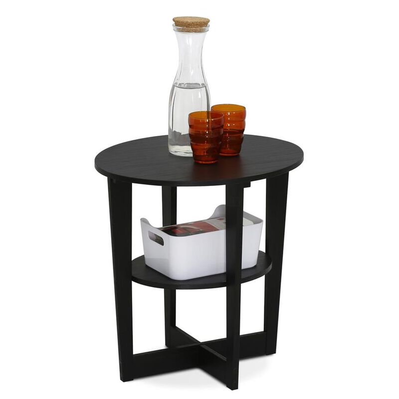 Round End Table, Walnut