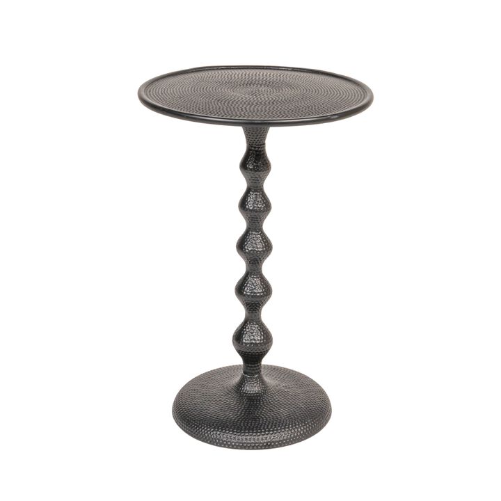 Rowena Interiors Hammered Metal Table, Black