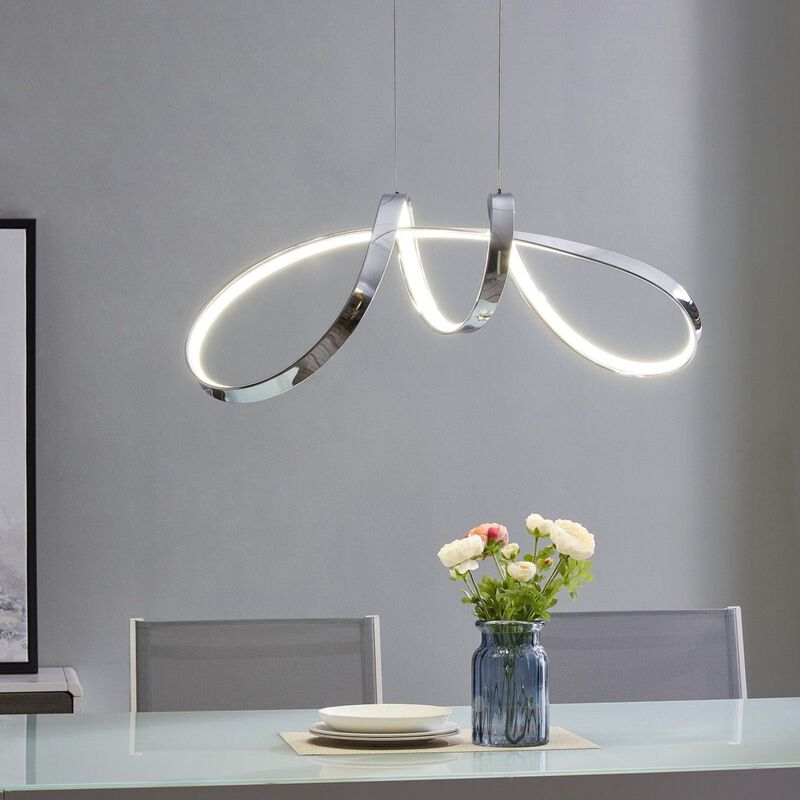 Lisbon Chandelier Chrome Metal Integrated LED Dimmable