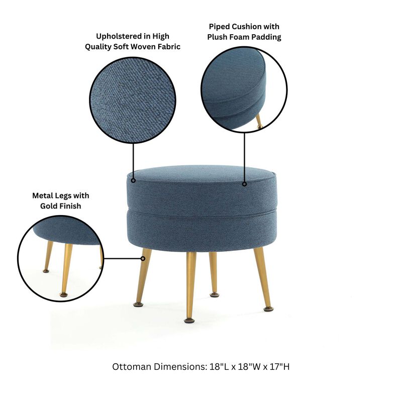 Bailey Ottomans with Gold (Set of 4)