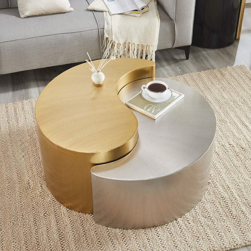 Zenavique Black & Gold Yin-Yang Coffee Table image number 4