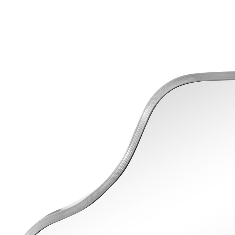 Lindie Medium Scalloped-Top Metal Framed Wall Mounted Mirror