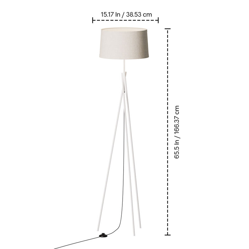 Sleek Crossed Legs 66 in. Floor Lamp with Fabric Shade - E26 Bulb Friendly- Elegant Illumination