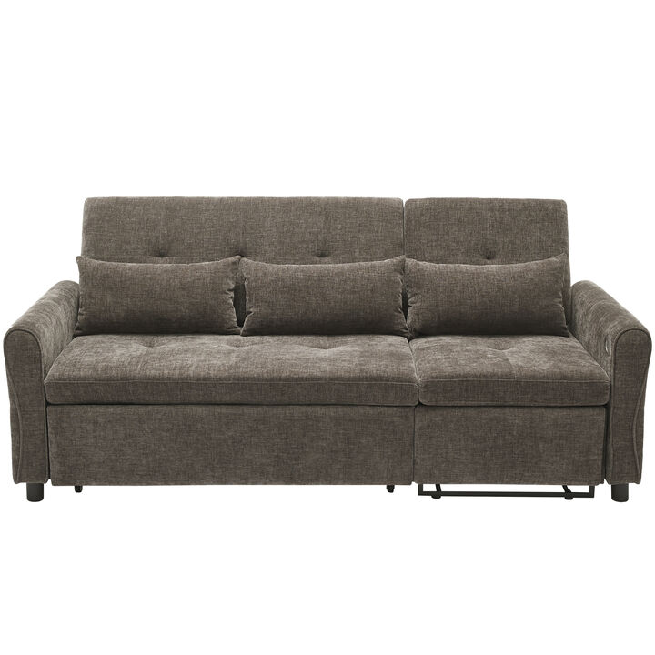Merax hree-seater Sofa with a Sofa Bed and a Reversible Recliner Sofa