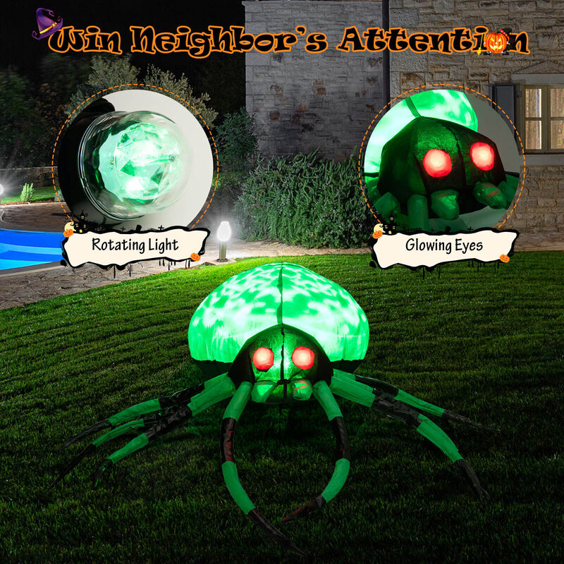 Halloween Inflatable Creepy Spider &ndash; Spooky Outdoor Decoration for Yard or Garden image number 7