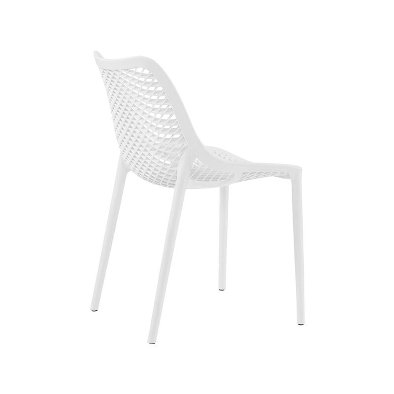 Meridian Furniture Mykonos White Outdoor Patio Dining Chair, Set of 4