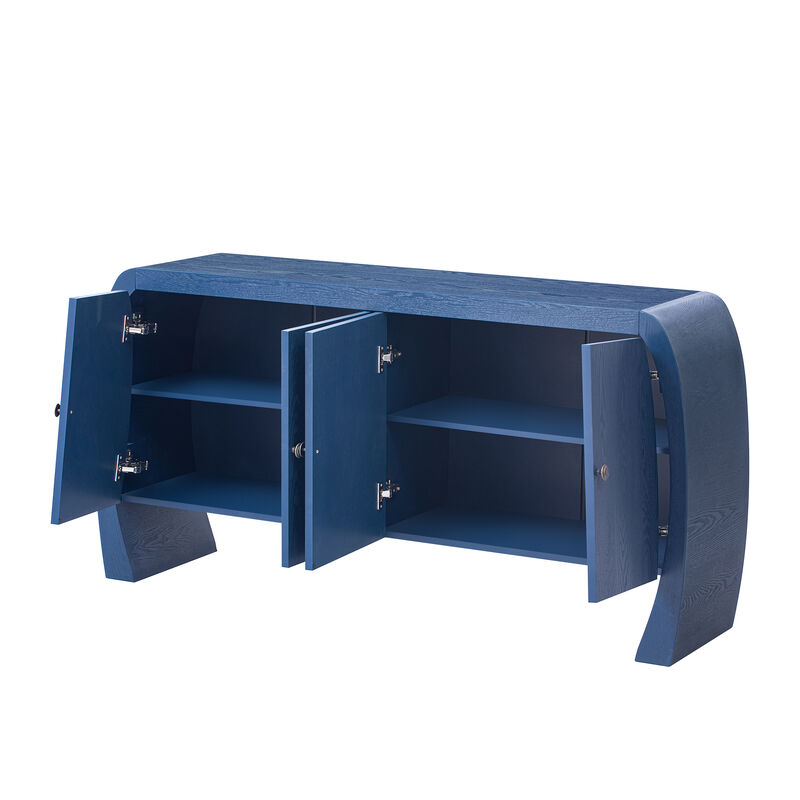 Merax 4-Door Ash Veneer Sideboard Storage Cabinet