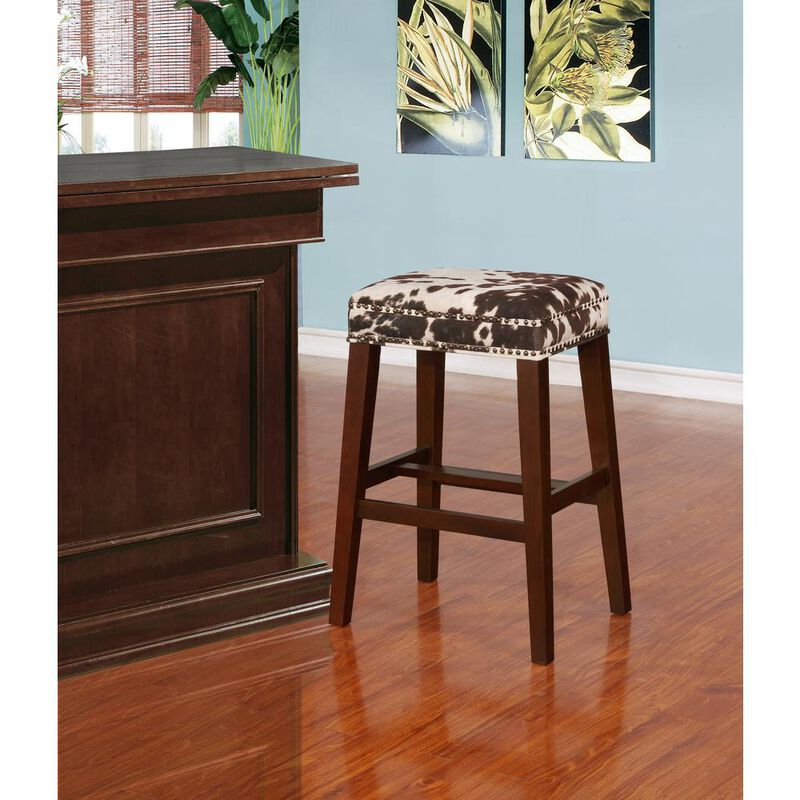 Linon Walt Cow Print Bar Stool image number 1