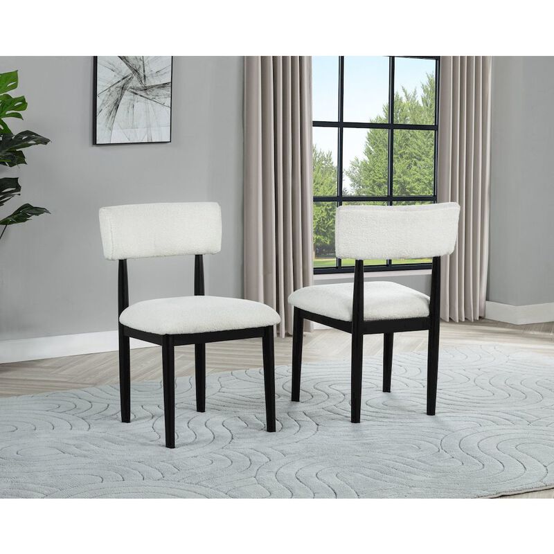 Yvetta Mid Century Modern Dining Chairs, Set of 2, White/Black