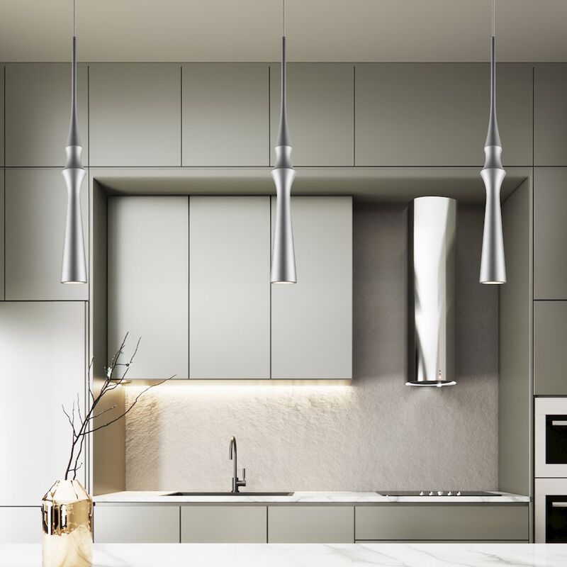 VONN Lighting Integrated LED Height Adjustable Pendant Light in Silver