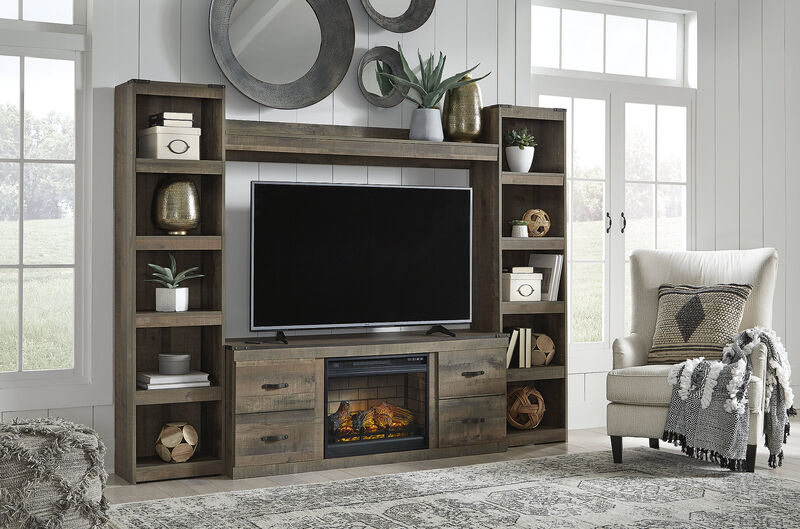 Trinell 4-Piece Entertainment Center with Electric Fireplace image number 1