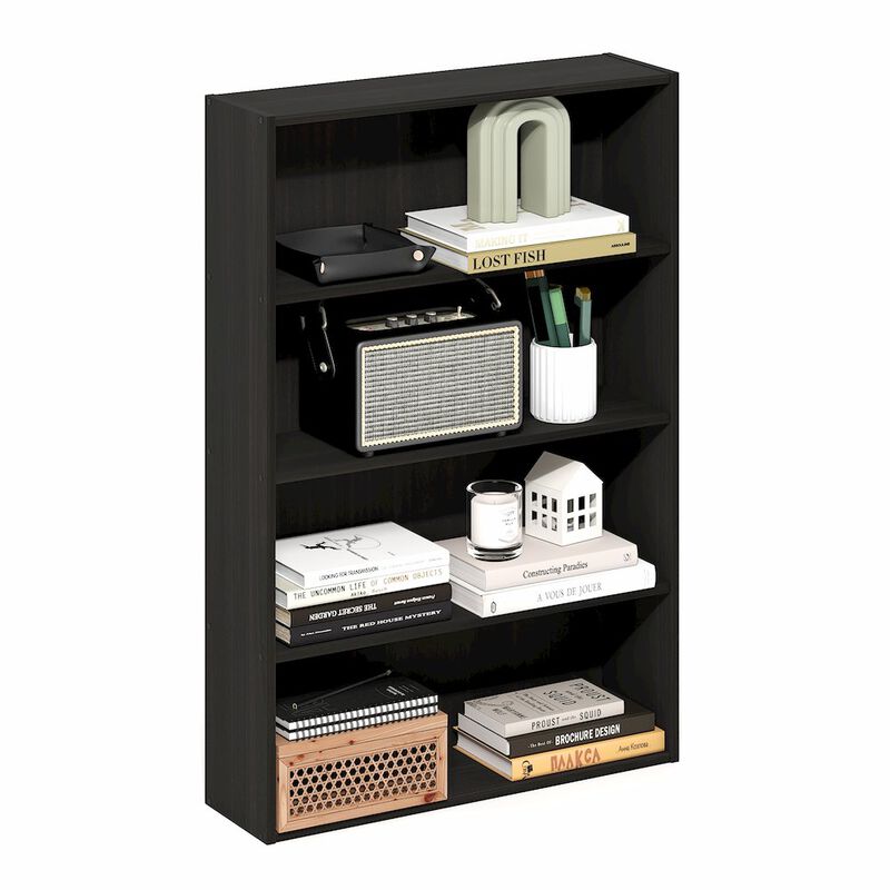 Basic 4-Tier Open Shelf Bookcase, Bookshelf, Storage Organizer, 6 x 24 x 35