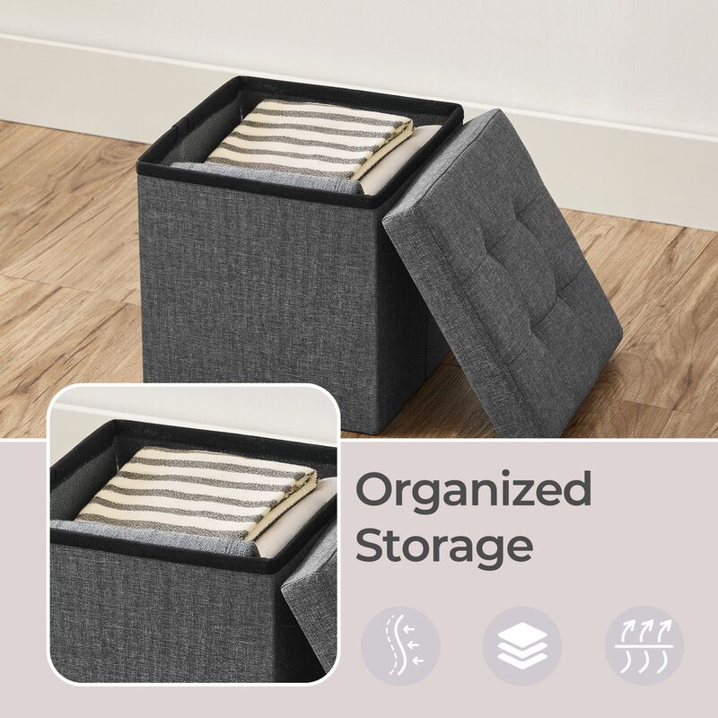 Folding Ottoman Bench with Storage Footrest for Bedroom Living Room image number 3
