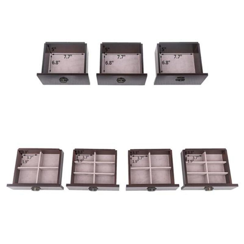 Standing Jewelry Armoire Cabinet with Makeup Mirror, 7 Drawers, 2 Swing Doors & 16 Necklace Hooks