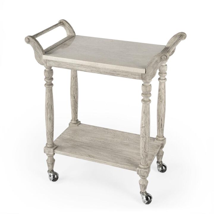 Butler Specialty Company Danielle Marble Bar Cart, Gray