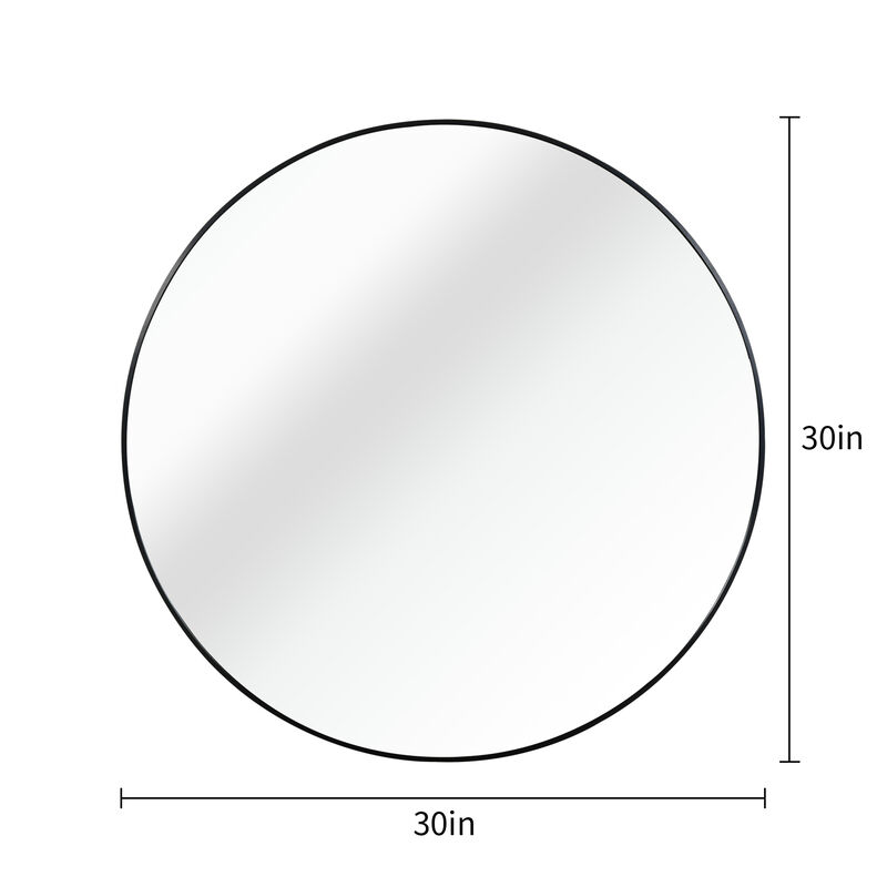 ELEMENT ACE Stylish Metal Framed Round Bathroom Mirror image number 2