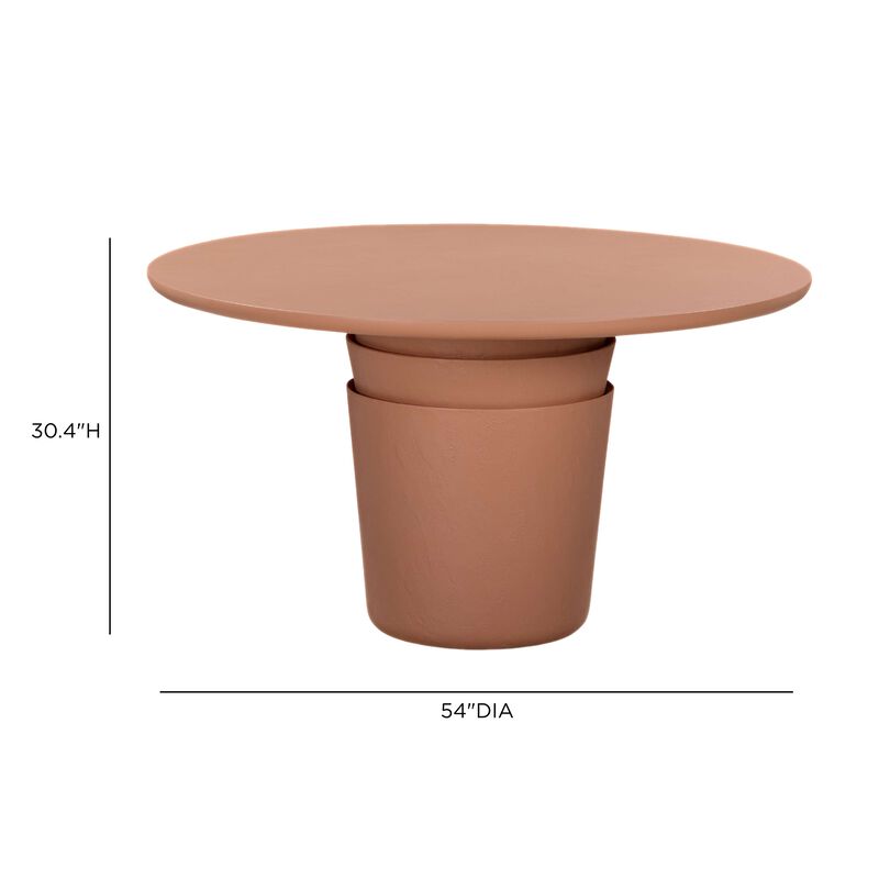 Margot Red Terracotta Round 54" Indoor/Outdoor Dining Table image number 4
