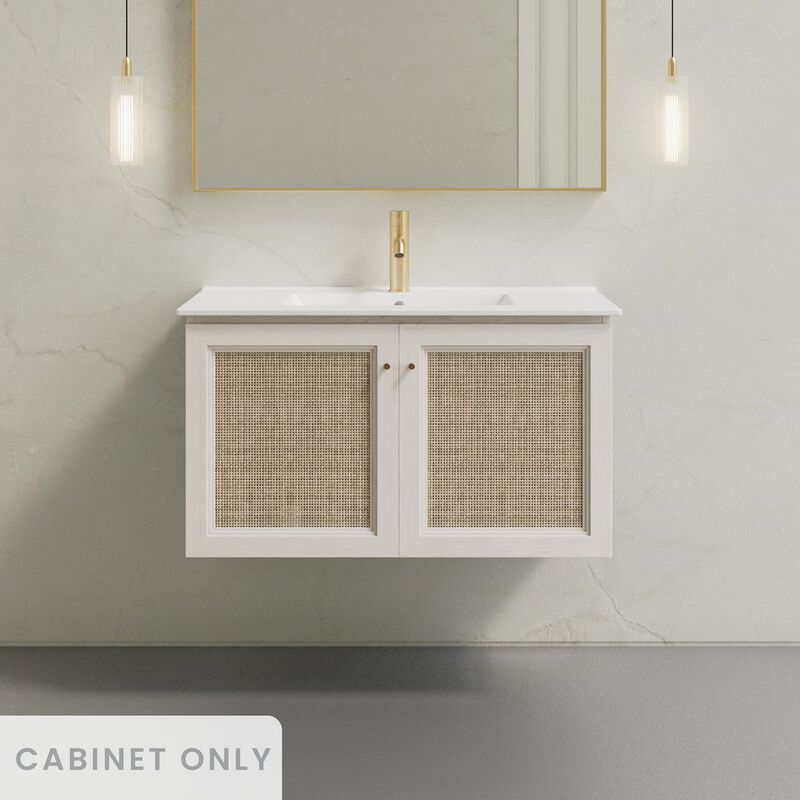 Classe 36" Wall-Mounted Bathroom Vanity in White Oak without Sink Top image number 1