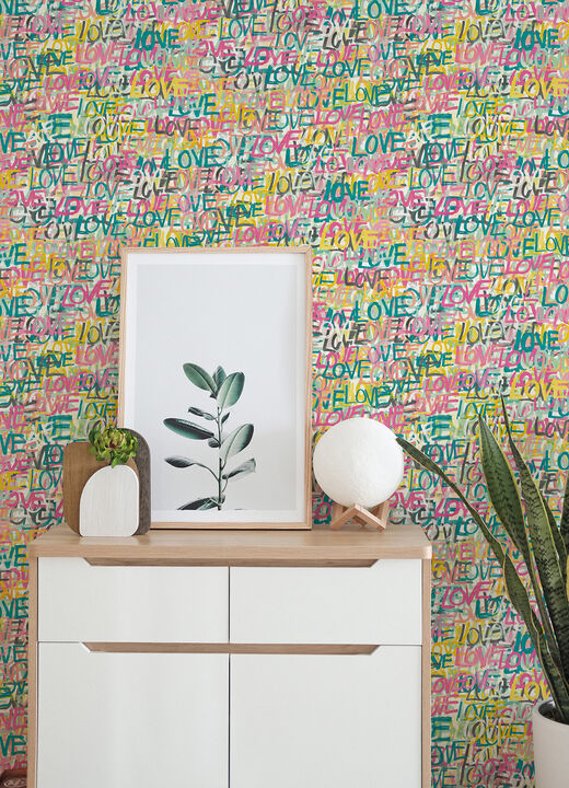 Indio Pastel Love Scribble Wallpaper (Set of 2)
