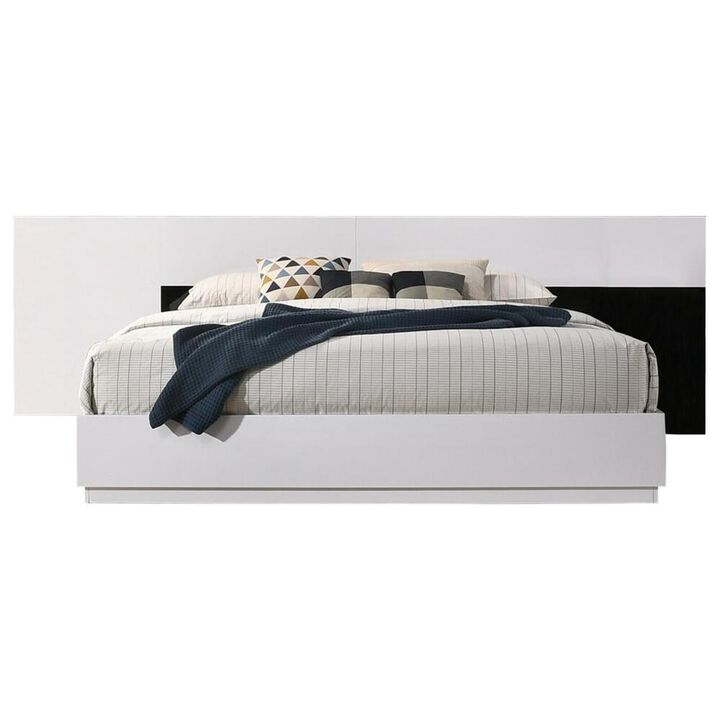 Best Master Furniture Best Master Bahamas Poplar Wood California King Platform Bed in Black/White