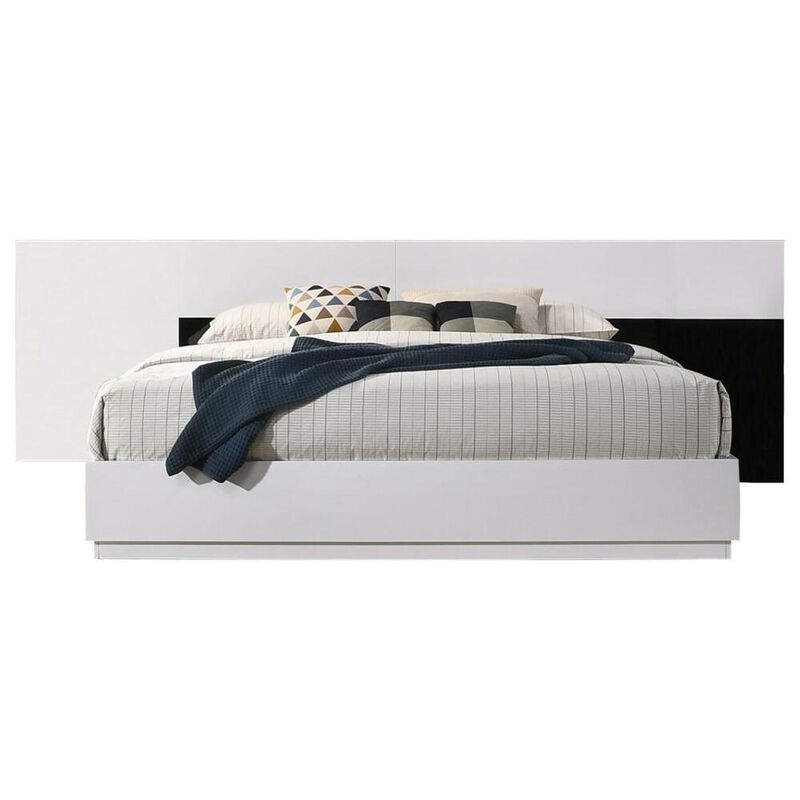 Best Master Furniture Best Master Bahamas Poplar Wood California King Platform Bed in Black/White