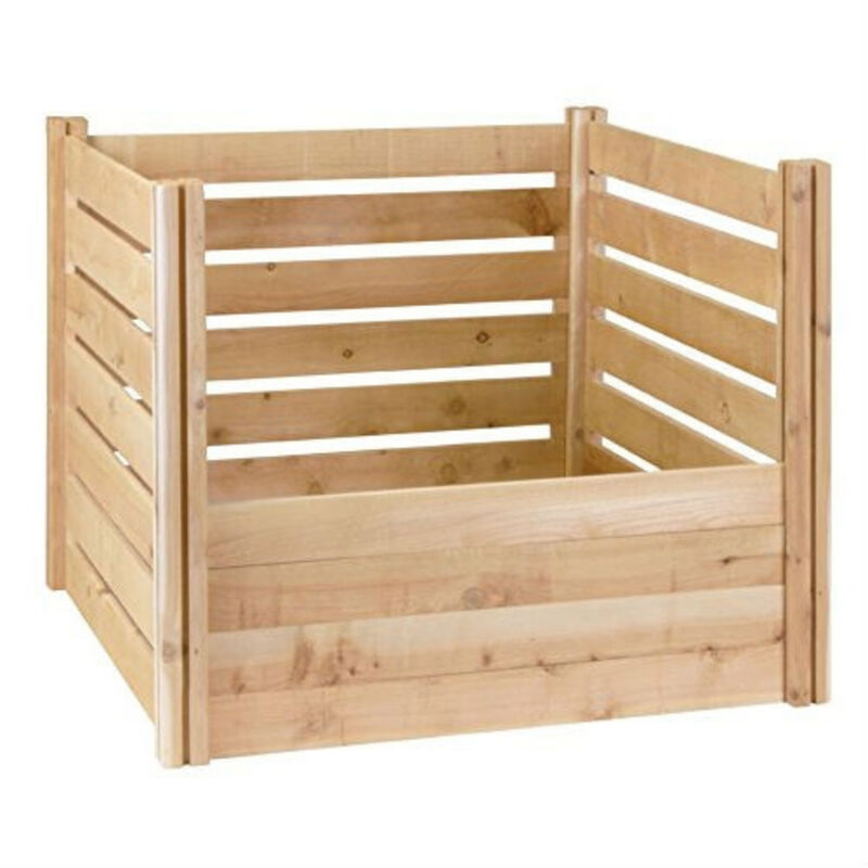 Outdoor 174 Gallon Wooden Compost Bin for Garden or Yard Waste Management