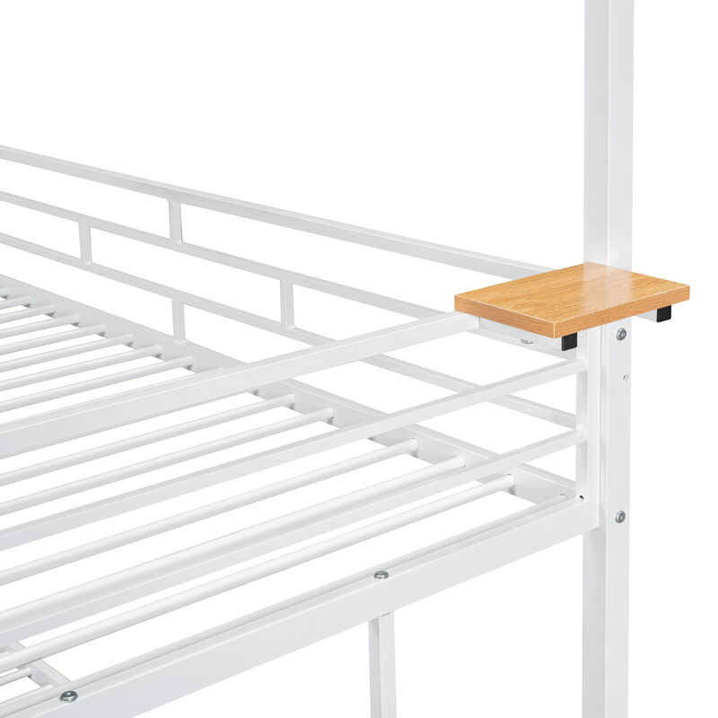 Merax Metal House Bunk Bed with Slide and Storage Stair image number 7