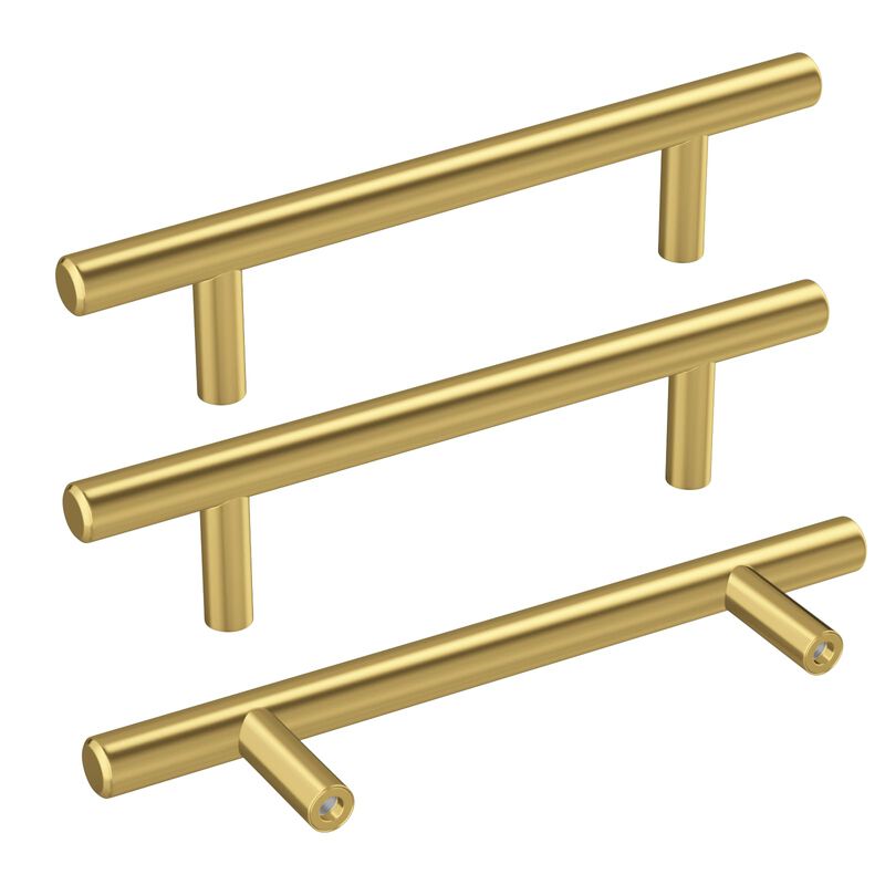 Haidms 20 Pack Cabinet Handles Brushed Brass Drawer Pulls Gold Cabinet Pulls 3-3/4 inch Hole Centers Kitchen Cabinet Door Handle