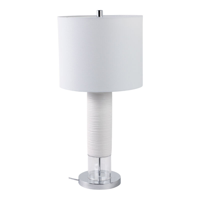 27" Ceramic Table Lamp, White image number 2