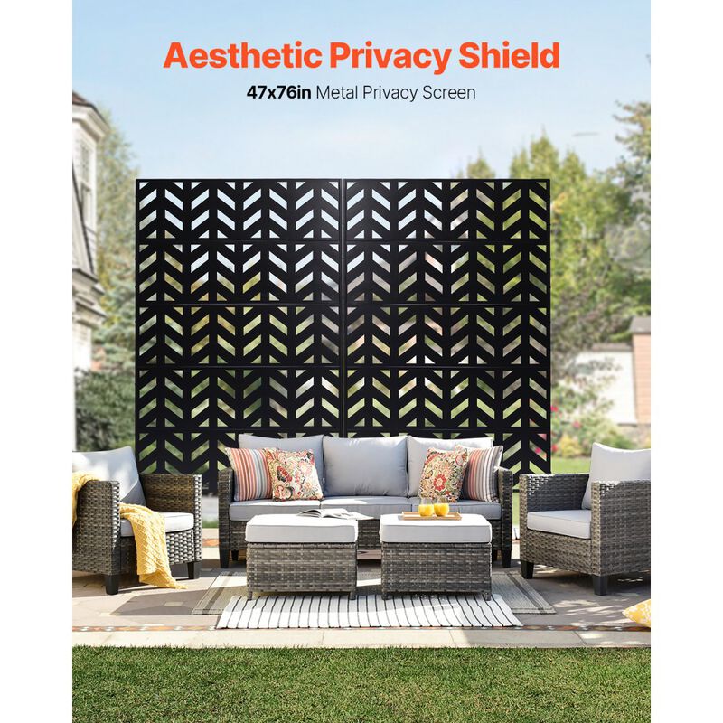 Metal Privacy Screen Freestanding Outdoor Privacy Screens for Patio