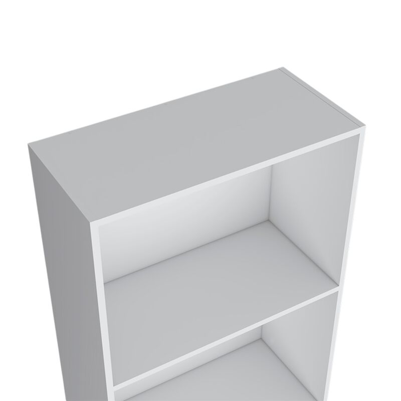 HomeRoots 71" White Wood Four Tier Bookcase image number 3