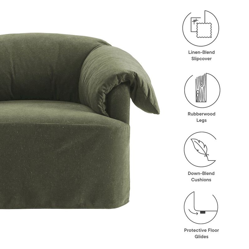 Lark Slipcovered Fabric Oversized Armchair image number 1