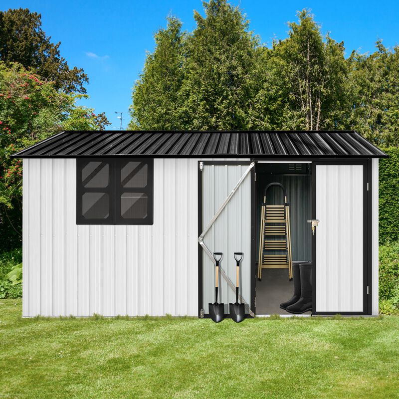 12x10Ft Metal Outdoor Storage Shed with Window image number 2