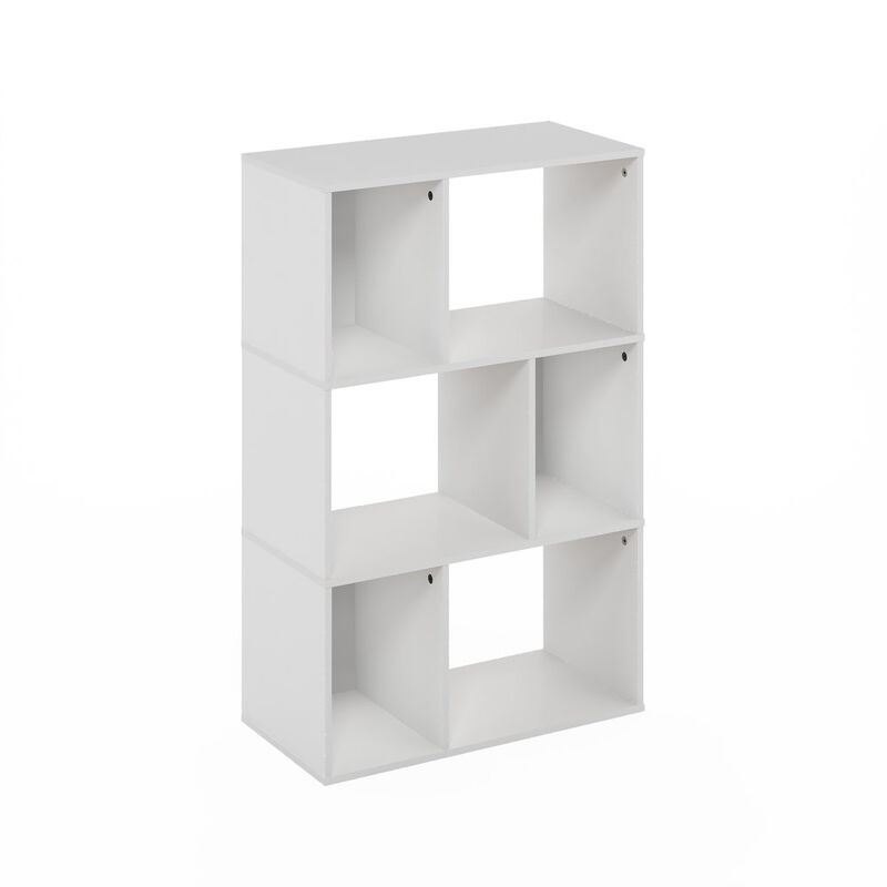 Daly 6-Cube Irregular Cubes Bookcase, Bookshelf, Storage Organizer, White