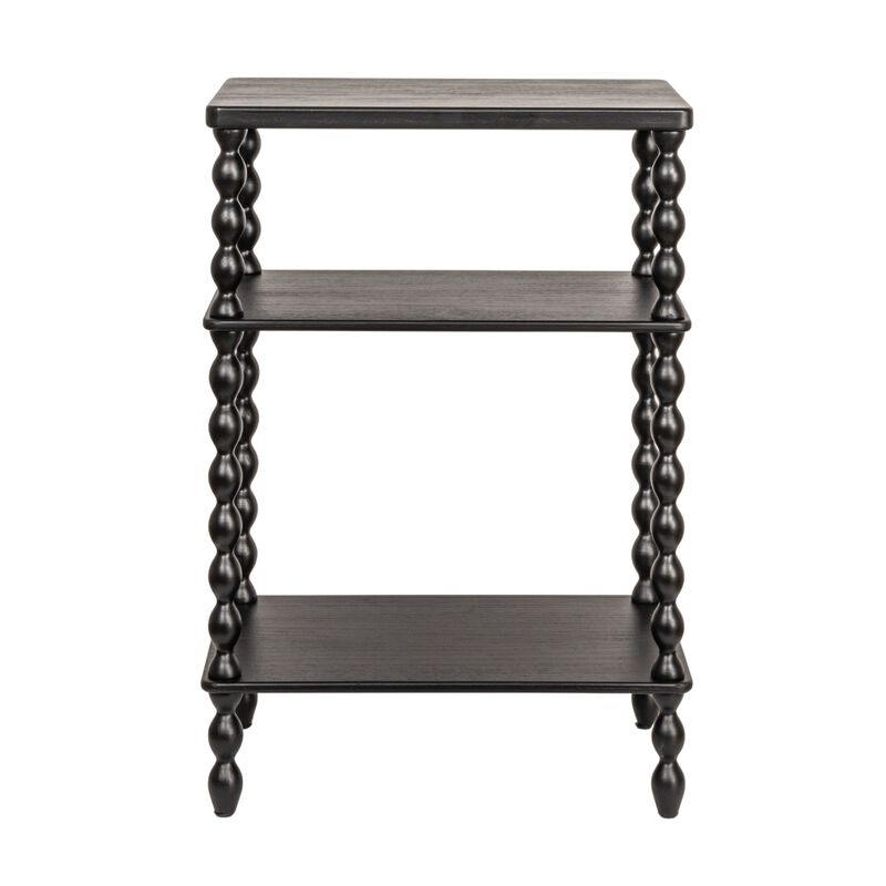 Bobbin Leg Rectangle Wood Accent Table, Black image number 3
