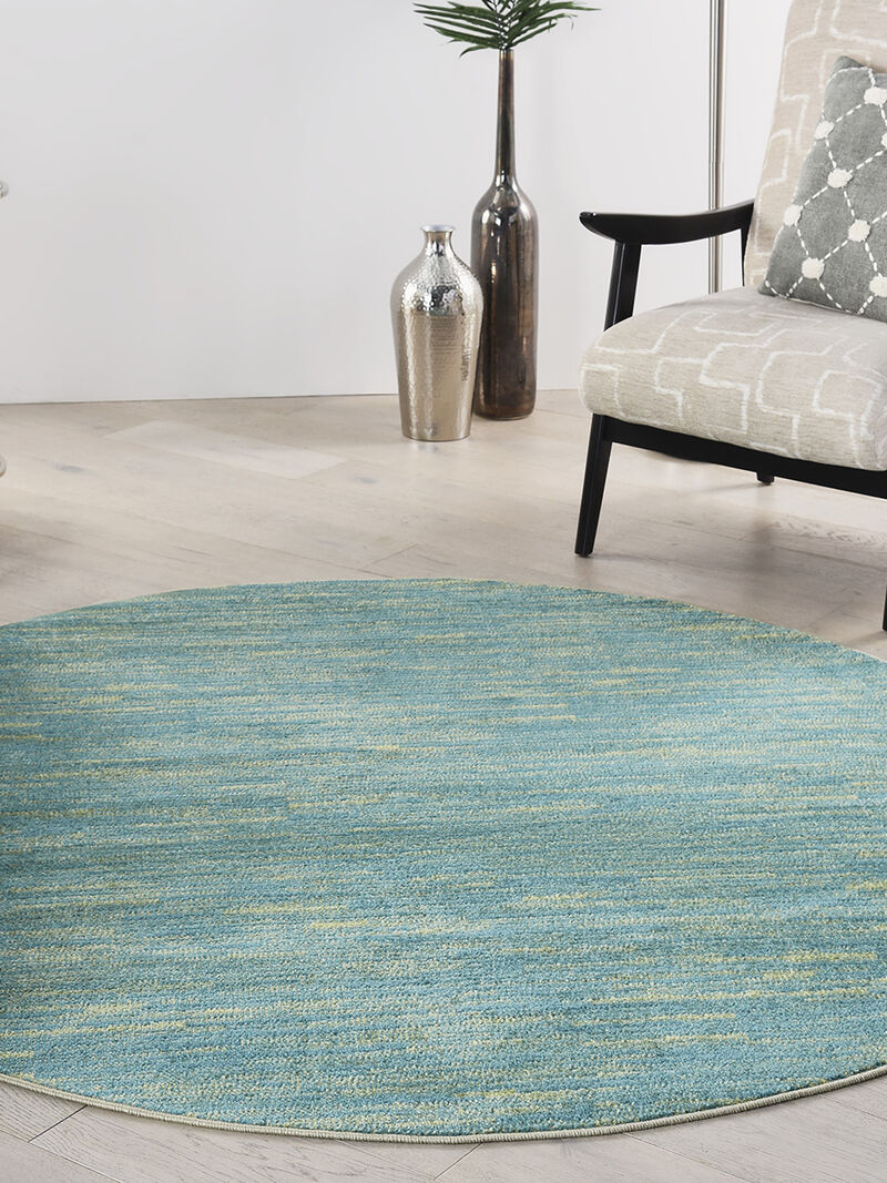Nourison Essentials NRE01 Blue/Green 6' x Round Rug image number 7