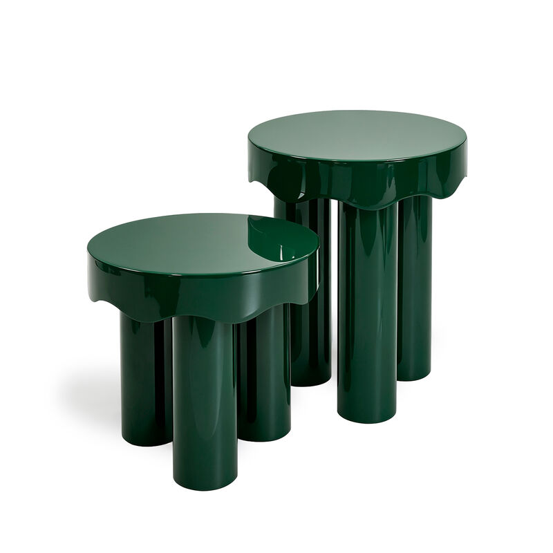 Casper Burgundy High Gloss Nesting Side Table Set image number 0