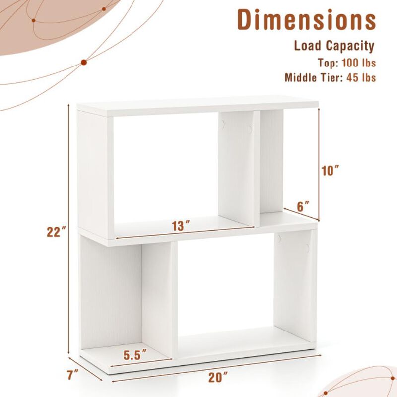 Hivvago 3-Tier Bookshelf with Display Shelf for Small Space